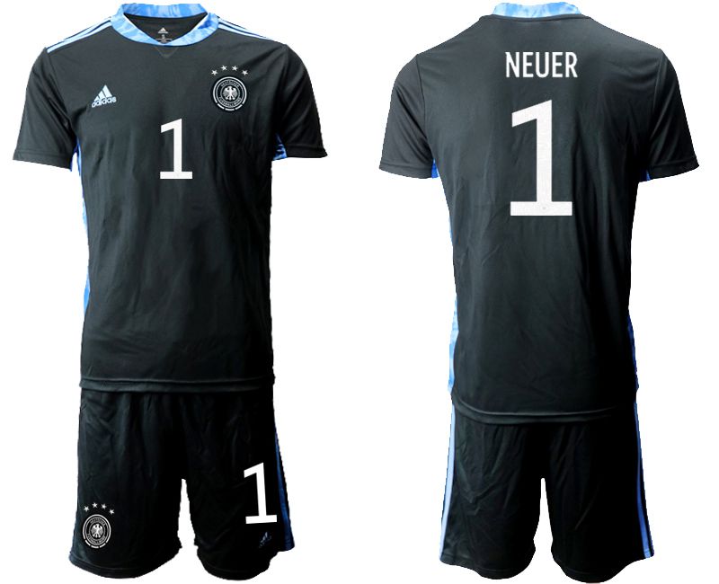 Men 2021 World Cup National Germany black goalkeeper #1 Soccer Jerseys